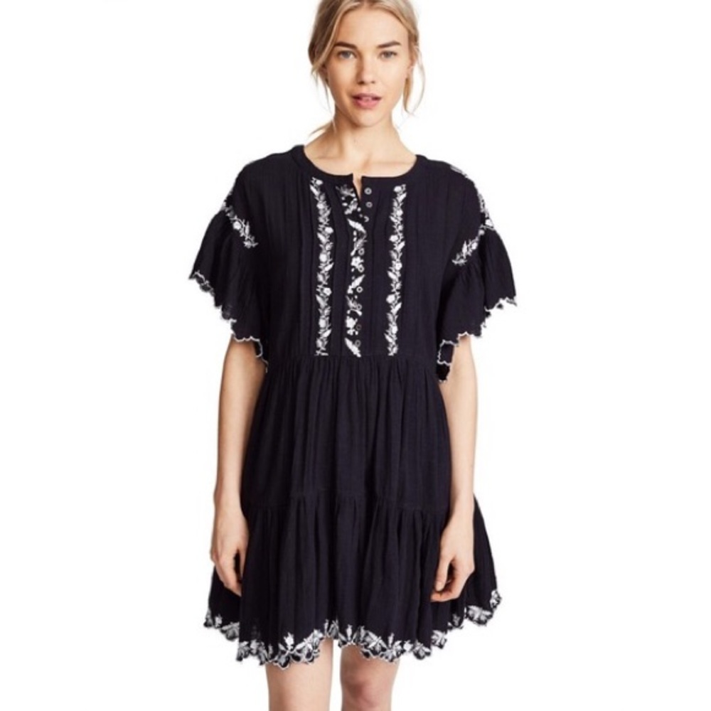 Free People Santiago Floral Embroidered Dress